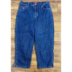 Gloria Vanderbilit Women's 10 Blue High Rise Cropped Capris Pants Casual